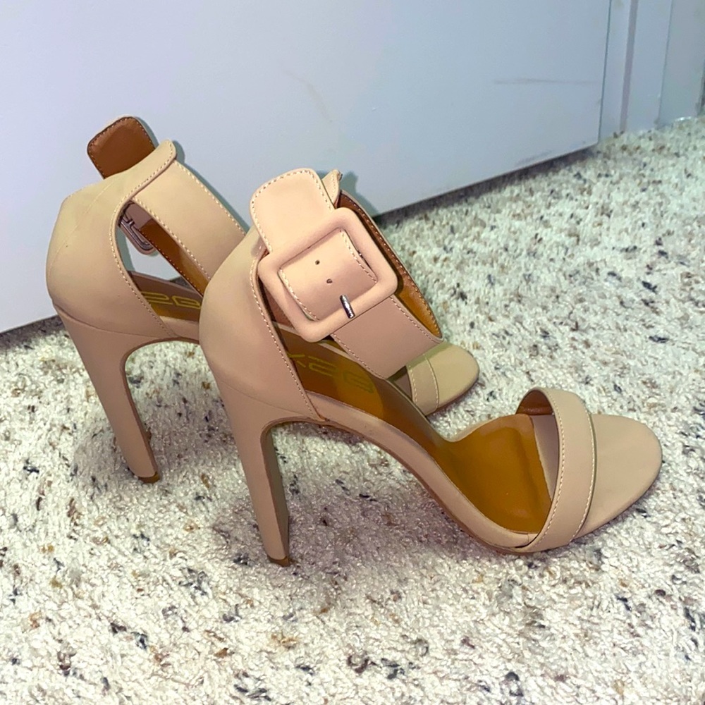 Forever 21 Faux Nubuck Open-Toe Heels